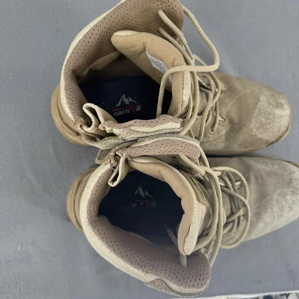 NORTIV 8 Mens 12 Tan Tactical Military Combat Work Hiking Boots A2BBVEEY